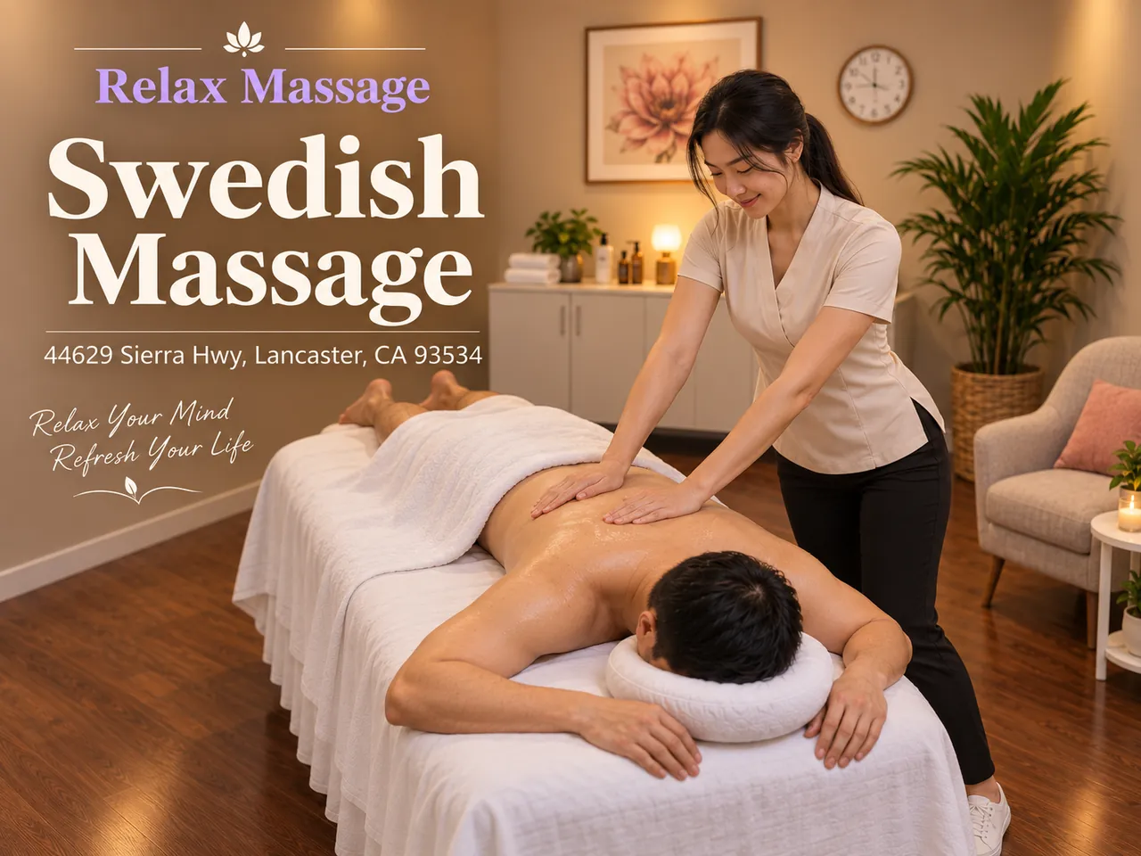 Swedish Massage in Lancaster, CA at Relax Massage